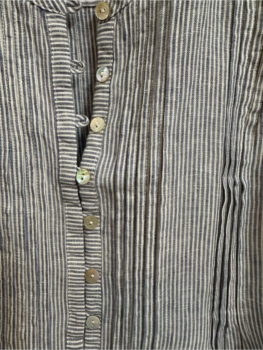 Faherty Light Blue Striped Sleeveless Linen-Blend Mini Dress - Picture 3 of 6